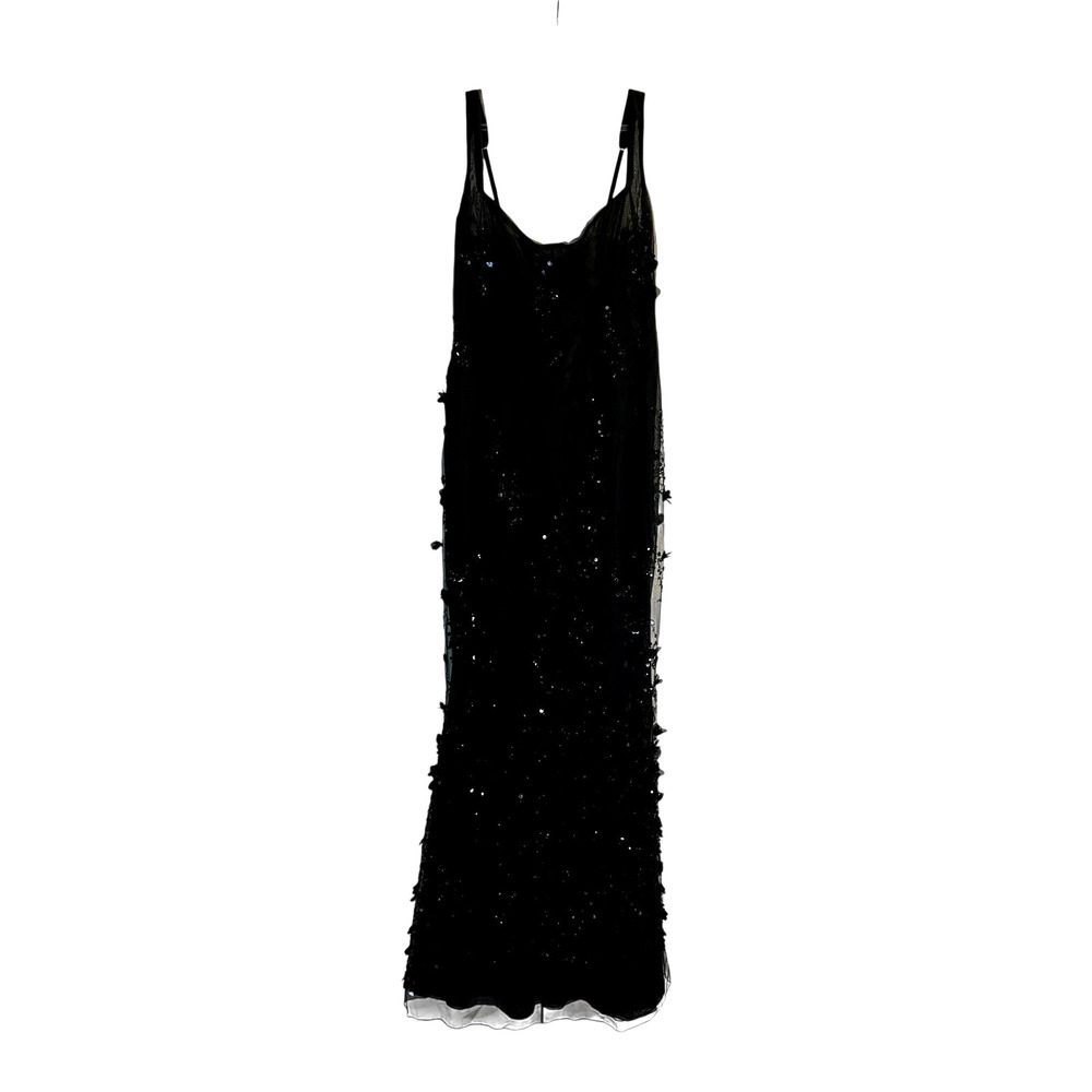 Oh Polly Vasanta Embellished Applique Soft-Scoop Corset Gown in Black size 4 - Picture 5 of 11